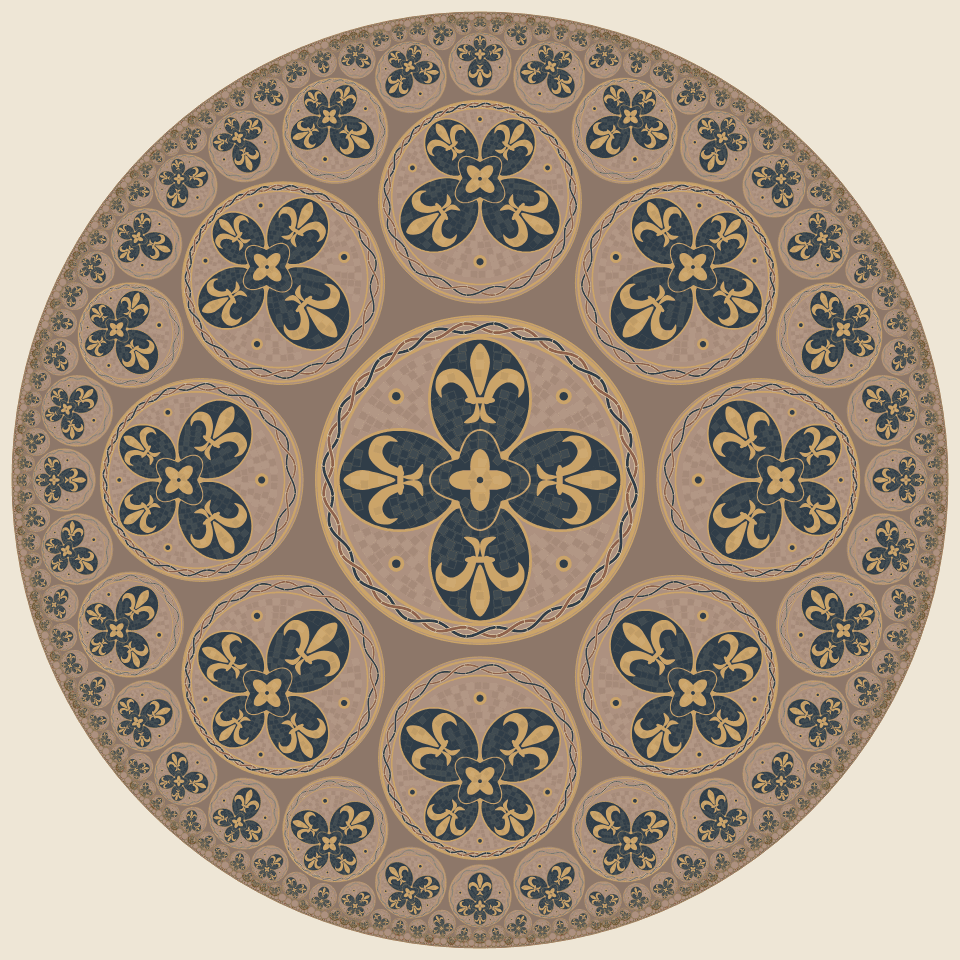 Fleur · Stone medallions full-detail preview